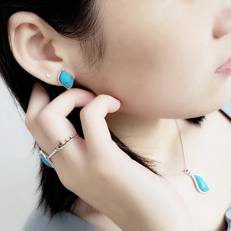 Серебро 925 пробы синий/красный/желтый/зеленый натуральные Ювелирные наборы с