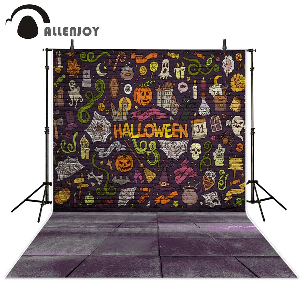 Allenjoy фоны для фотостудии кирпичная стена Тыква Волшебники граффити Хэллоуин фон