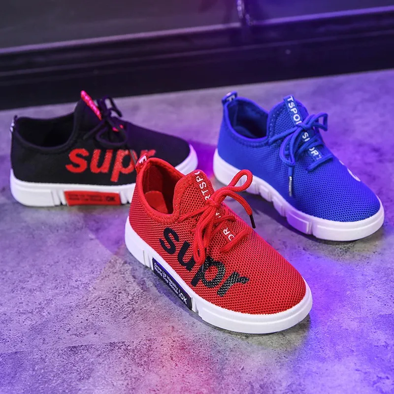 

Children's sneakers 2019 Spring Summer New version kids shoes Boys' net Surface breathable running shoes Girls' casual shoes