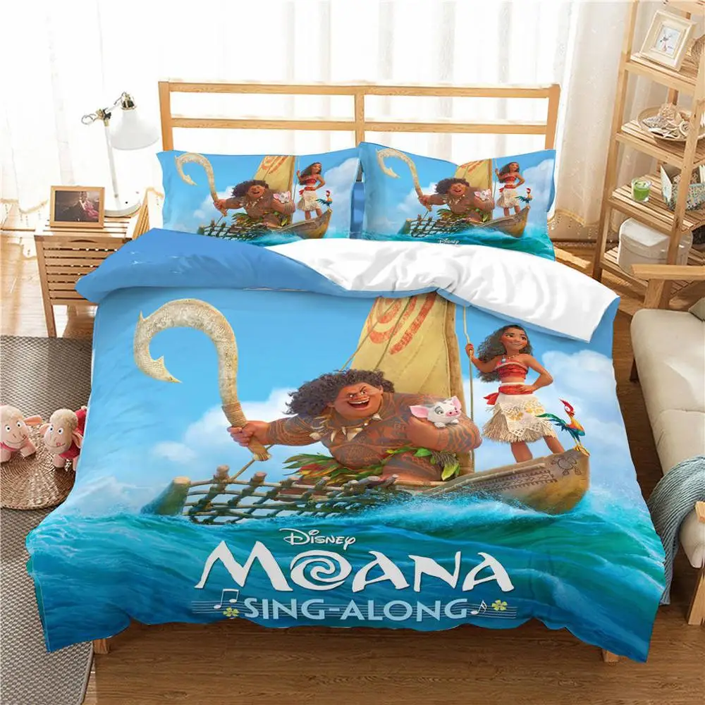 Disney сгероями мультфильма «Моана»; Постельное белье пододеяльник наволочка односпальная кровать одеяло twin King Размеры Спальня украшения с персонажами из мультфильмов для мальчиков и девочек детская кровать подарки