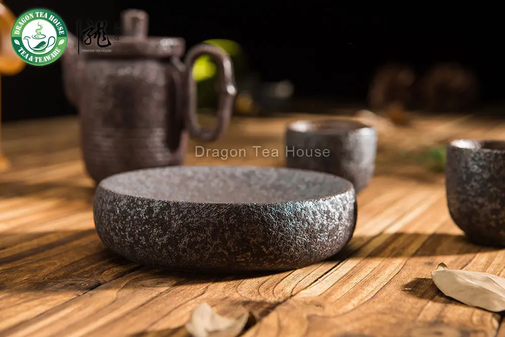 

Handmade Wood-Fired Ceramic Teapot Cushion Teacup Coaster Pottery Drip Tray