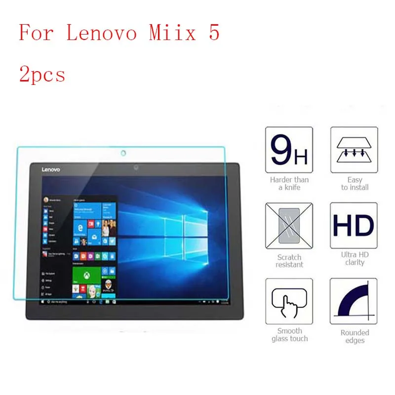 Ультра тонкий Планшеты закаленное Стекло для Lenovo MIIX 5 Экран протектор Плёнки 2 шт.