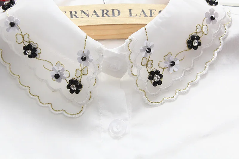 2017 черный цветок кружева ложные съемные Ложные Воротник Одежда аксессуары