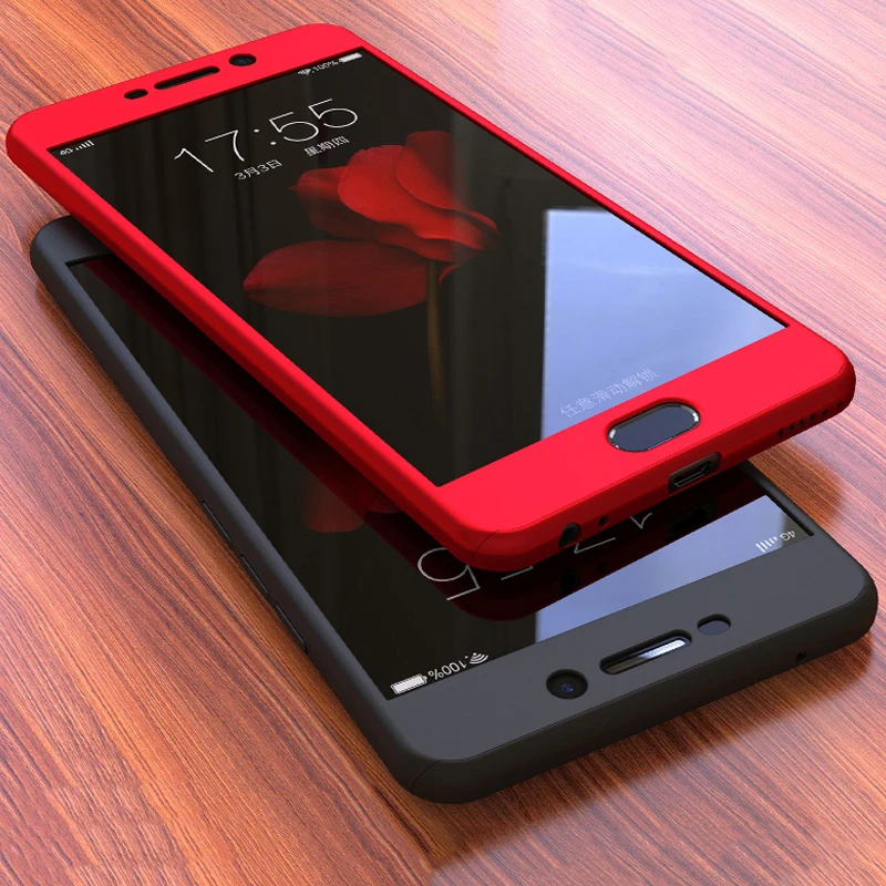 Пластик жесткий 360 полной защиты чехол на meizu m6 note m5 m3 m6s полный закаленное Стекло +