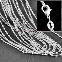 wholesale 10pcs 16 30 inches double big singapore chain 925 sterling silver real jewelry necklace chains for pendant