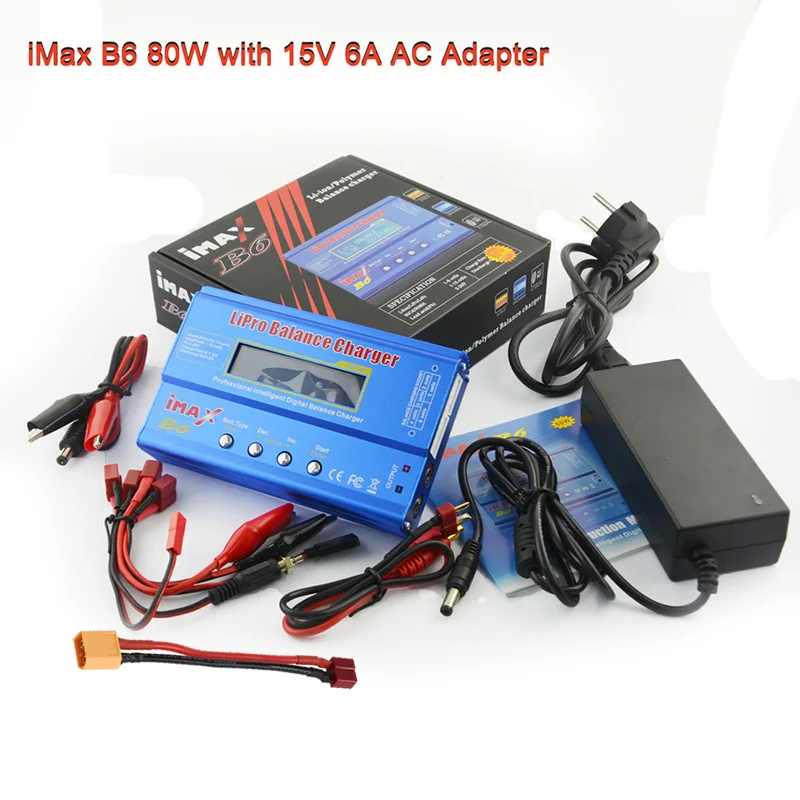 

IMAX B6 Balance Charger Discharger For RC Helicopter Re-peak NIMH/NICD LCD Battery Charger with 15A 6A Power Adapter