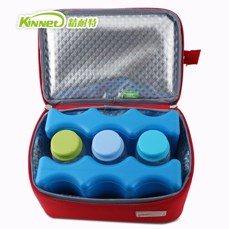 Термосумка KinNet двухслойная изолированная сумка кулер красная через плечо из