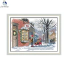 Joy Sunday Christmas wishes 11CT печатная ткань 14CT холст DMC Счетный китайский набор крестиков NKF вышивка рукоделие