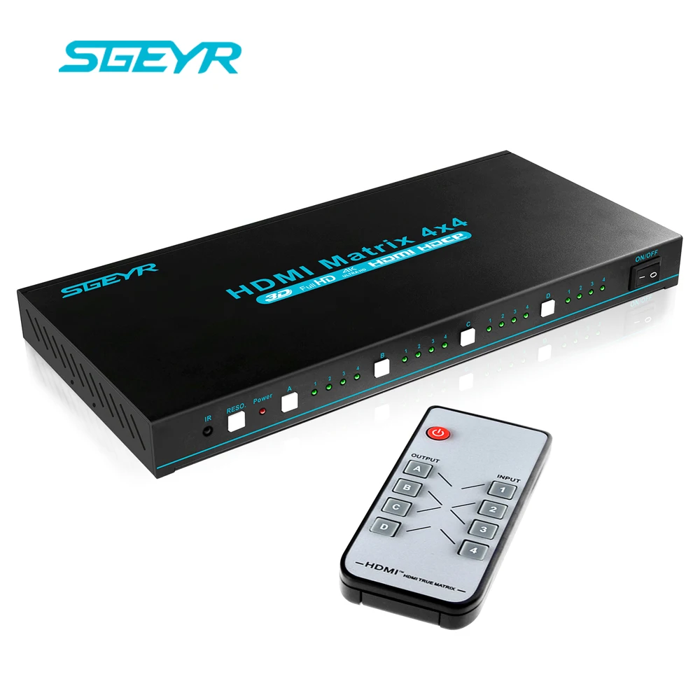 4K HDMI 4x4 матричный коммутатор 4 входа на 4 выхода HDMI ТВ матрица с RS232 ИК пульт дистанционного управления Поддержка 4K x 2K@ 30Hz 3D HDMI 1,4 Compl