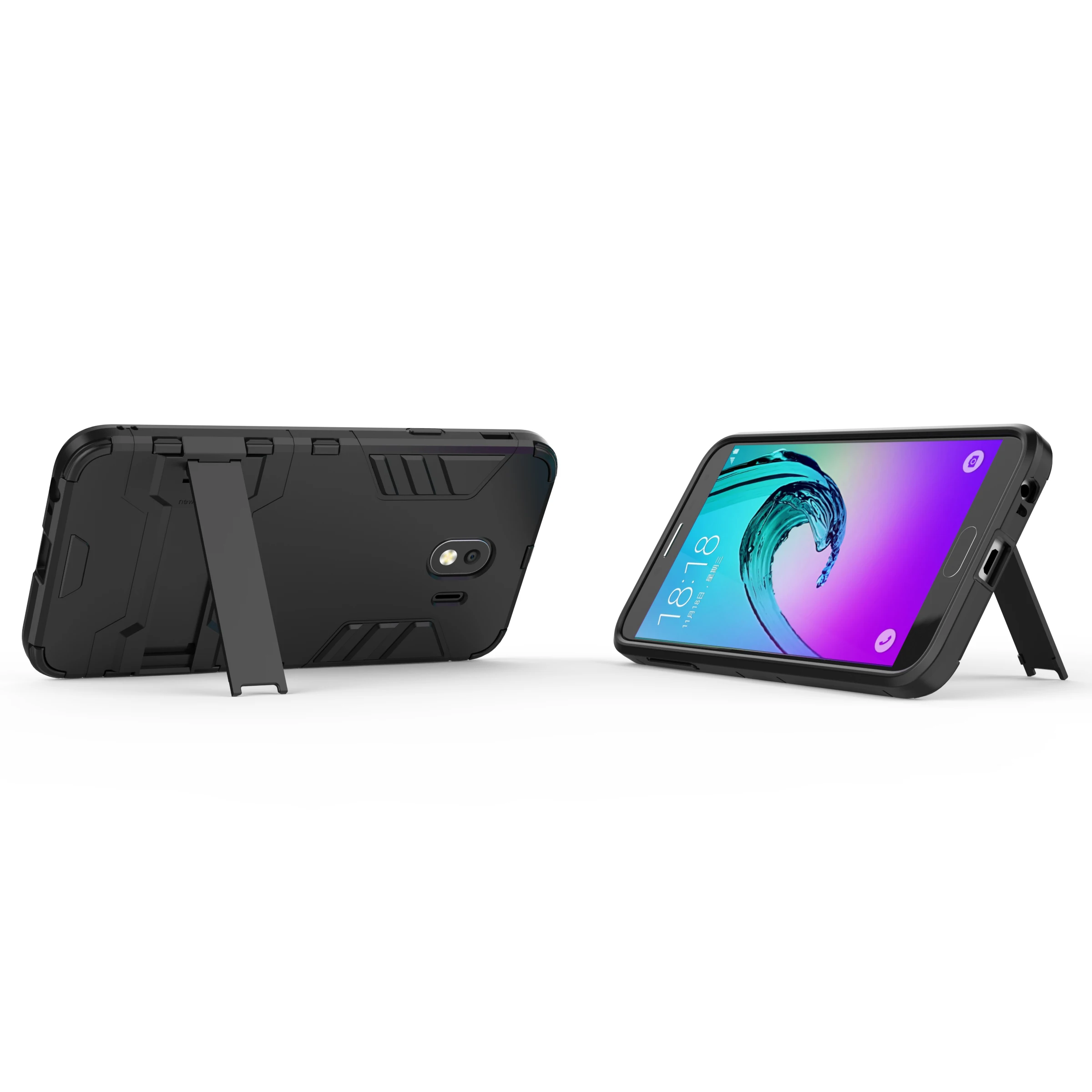DULCII для Galaxy J 4 2018 пакета(ов) Прохладный гвардии Пластик ТПУ Combo чехол мобильного