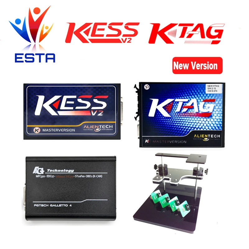 Новый OBD2 Менеджер Kess V2 4.036 V2.30 + Ktag к-тег ЭКЮ Программист К-TAG 2.13 FW6.070 Fgtech Galletto 4
