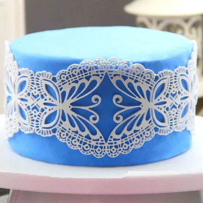 

sugar lace mat L001 big flower butterfly lace edge decoration for cake mold lace tools