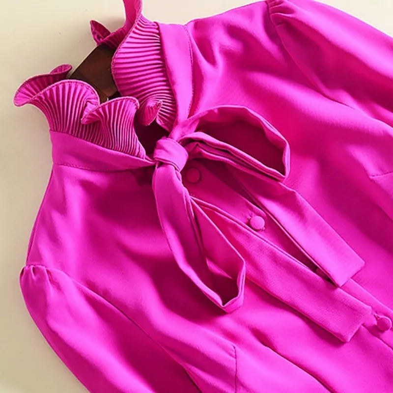 Женское плиссированное платье TWOTWINSTYLE однотонное винтажное миди с воротником