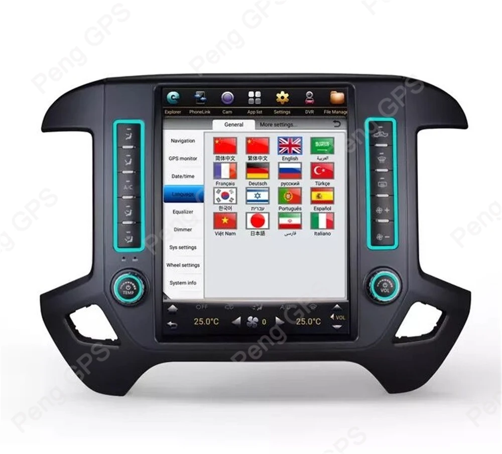 Tesla вертикальный экран автомобиля gps навигация для Chevrolet Silverado для GMC Sierra 12," Android 7,1 dvd-плеер мультимедийная Главная панель