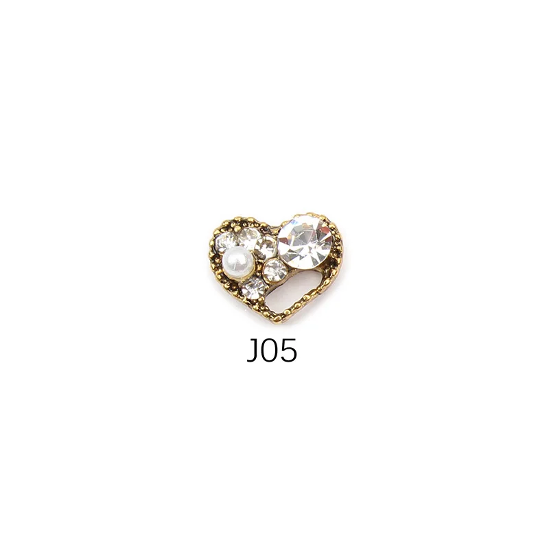J05 20/50 шт Ретро золотые подвески со стразами дизайн ногтей сплава 3d ногтей товары для рукоделия аксессуары для украшения - Цвет: J05