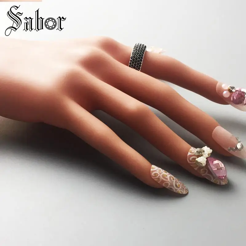 Кольцо Вечность черный проложить циркония серебряный цвет подарок для мужчин