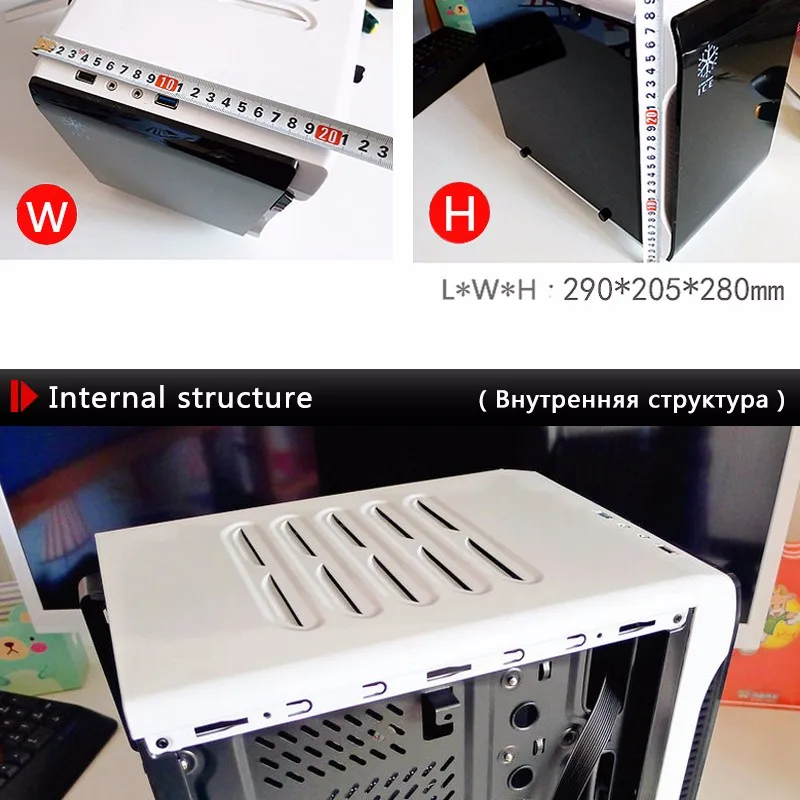 DIY столик для ПК Шасси прозрачные боковые мини-корпус для ПК Поддержка полный Размеры видео карты HTPC корпус