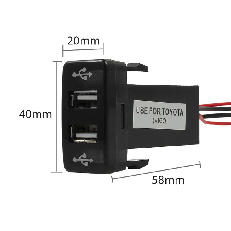 DC 12 В-В 24 в прикуриватель для Toyota вход двойной usb порты автомобиля Быстрая зарядка ABS Авто автомобиль прикуриватель USB адаптер