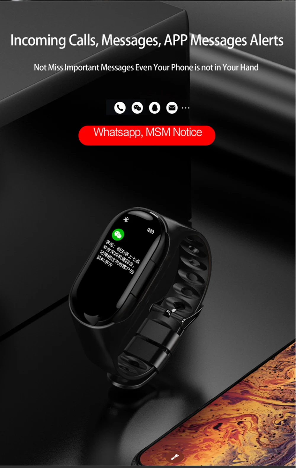 ALWUP M1 новейший AI Смарт-часы с Bluetooth наушником монитор сердечного ритма умный Браслет долгое время ожидания спортивные часы для мужчин