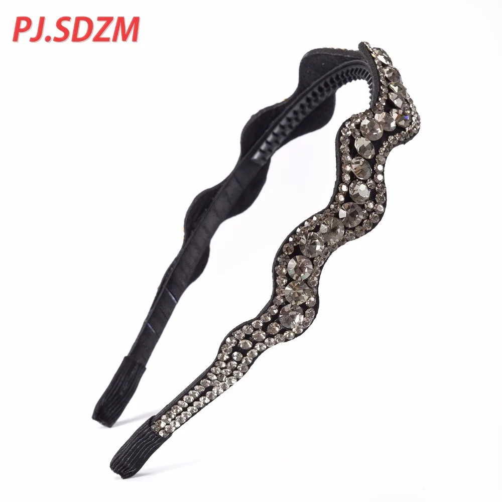 Модные женские аксессуары для волос PJ.SDZM роскошные повязки с кристаллами