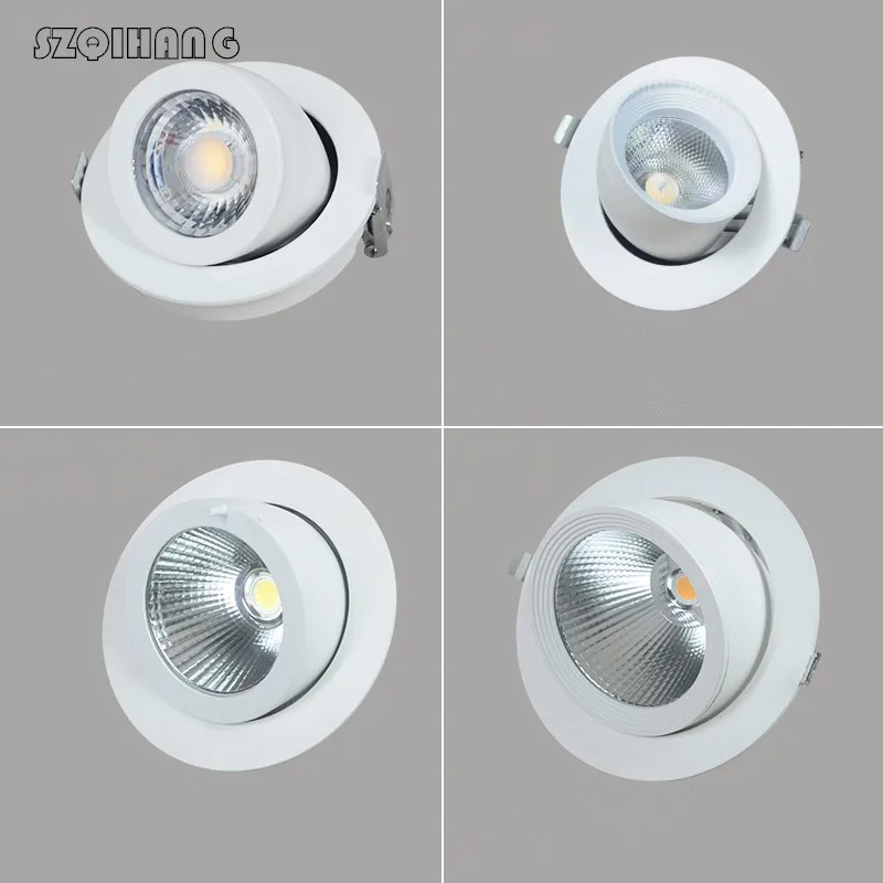 

40W 30W 20W 10W COB LED Trunk Light Gimbal Light Adjustable COB Gimable Rotation Lampada Recessed Ceiling Downlight AC85-265V
