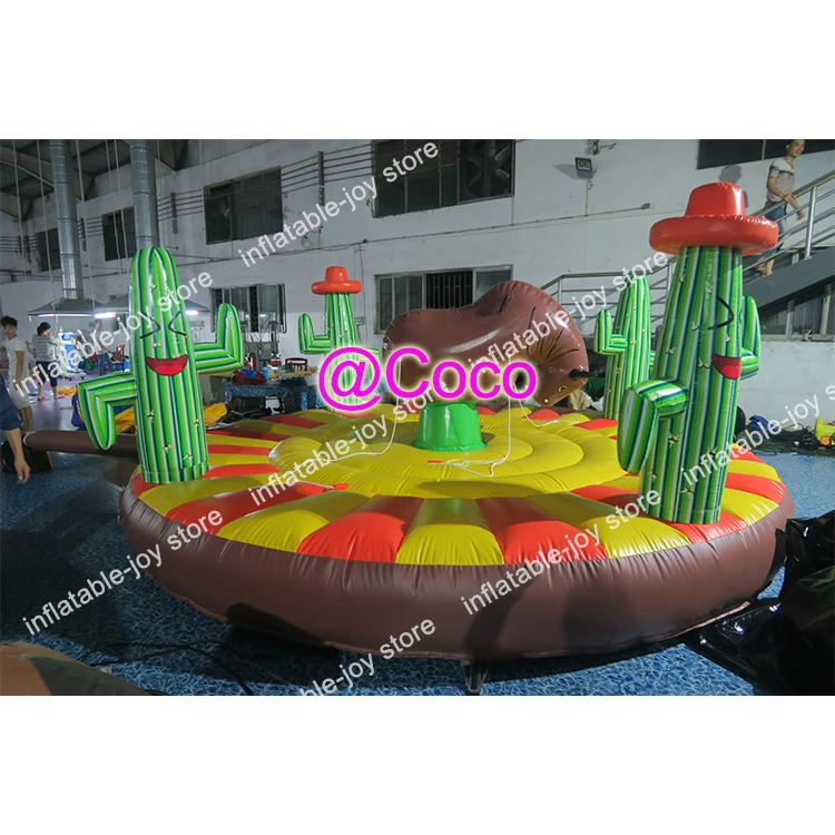 free ship to door!17ft diameter outdoor cactus design bull riding game human inflatable rodeo bucking bronco | Игрушки и хобби