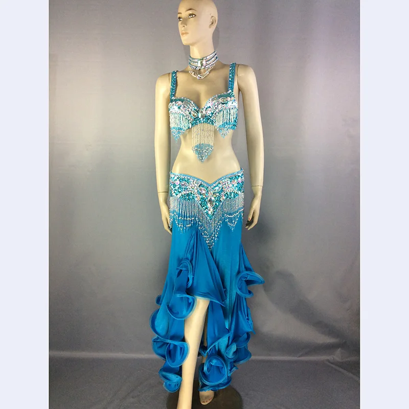 New design Women's Beaded Belly Dance Costume Sets Halloween Sexy Bellydance Christmas Wear Dancing Clothes Outfit | Тематическая