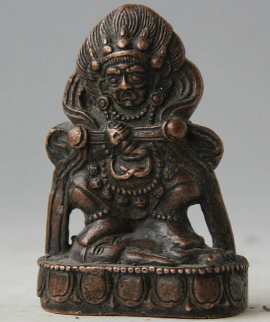 SCY 4&quot Old Tibet Buddhism Purple Bronze Stand Mahakala Wrathful Deity Buddha Statue S0705 | Дом и сад