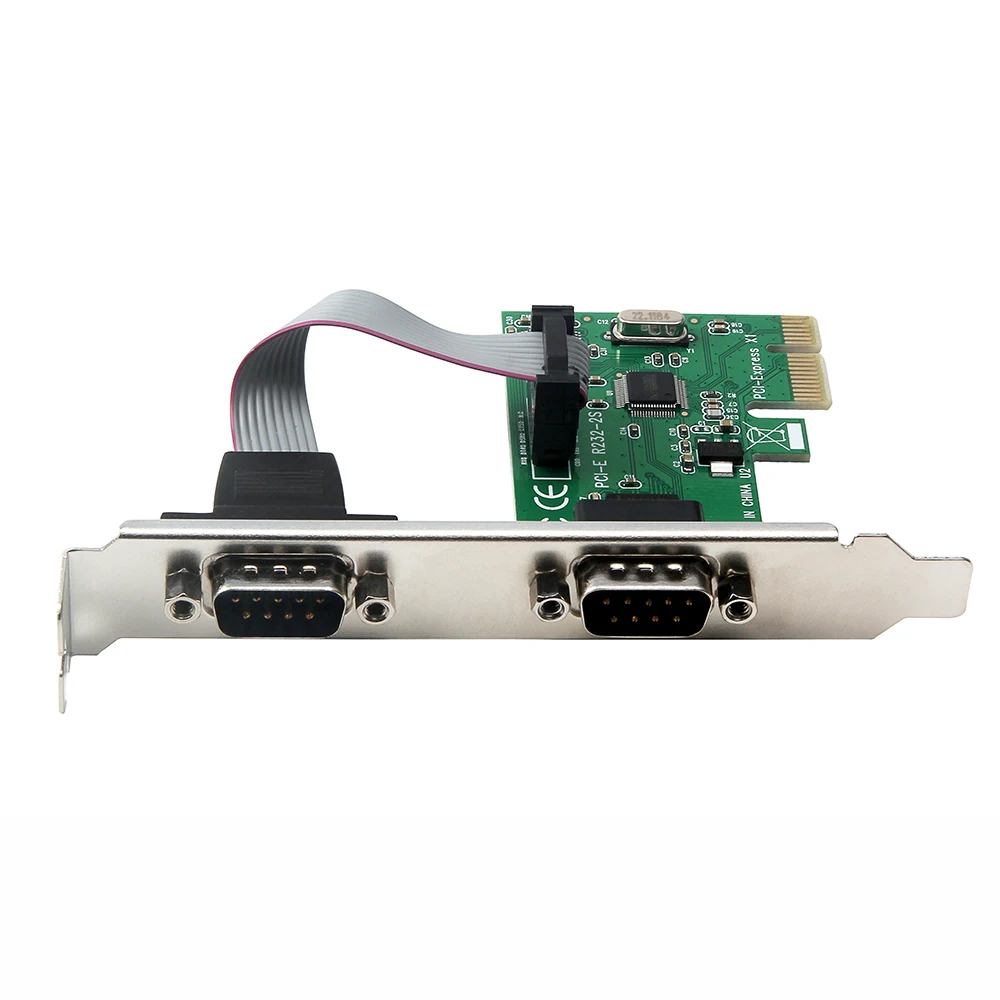 Два последовательных порта PCI-E к RS232 интерфейсу Плата расширения COM адаптер для