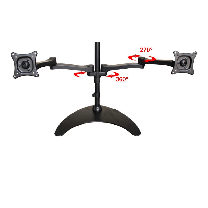 

13-24" Dual Screen Monitor Holder Desktop Stand Full Rotation TV Mount Arm Bracket