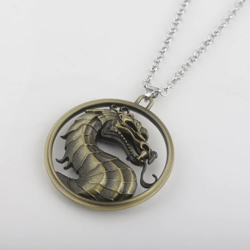 Ожерелья Midway Mortal Kombat с логотипом винтажная металлическая подвеска 2 цвета на