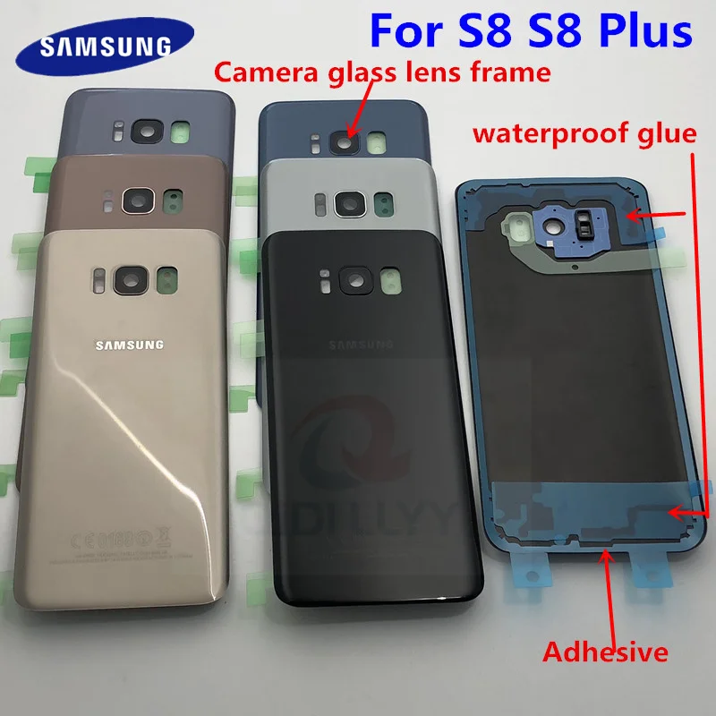 Для SAMSUNG Galaxy S8 G950F S8 Plus G955F стеклянная крышка для аккумулятора задняя дверь корпус для SAMSUNG S8 оригинальная Задняя стеклянная крышка