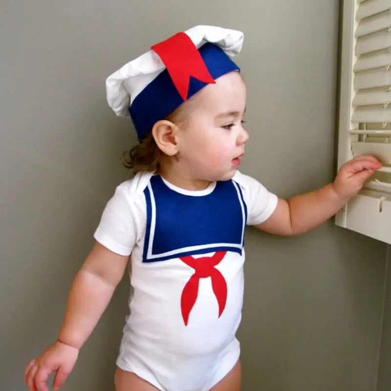 2pcs Newborn Baby Girls Boys Clothes Little Sailor Short Sleeve Bodysuit Romper Hat Outfit Tracksuit Costume Clothing Set | Детская