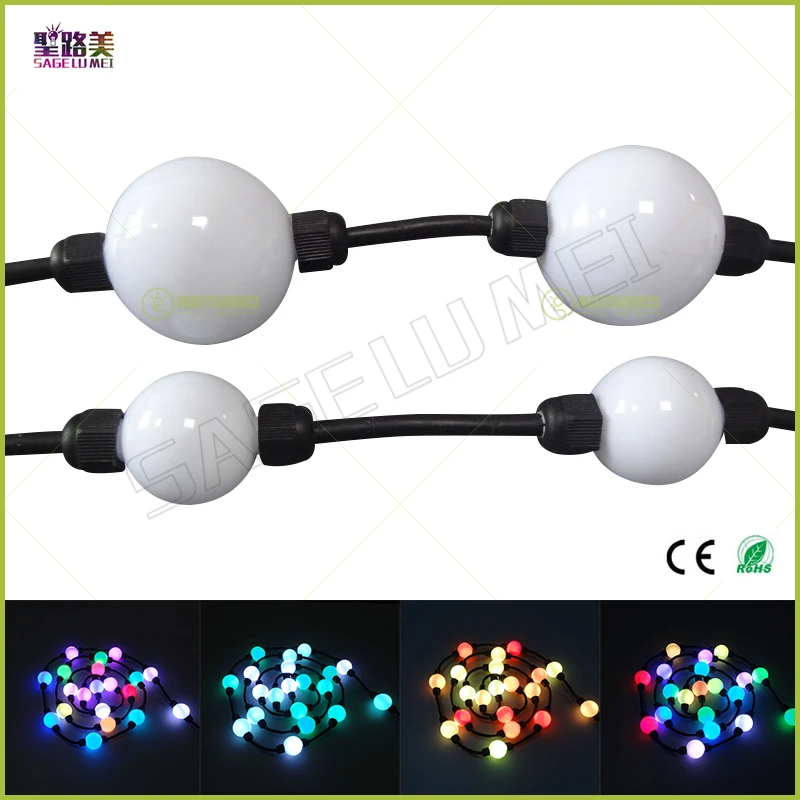 100 шт. 35 мм/50 мм 360 градусов магический шар 5050 RGB + WS2811 IC рождественское освещение