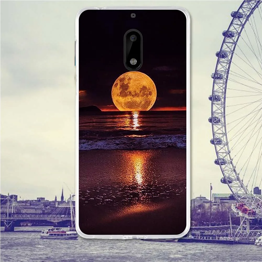 Чехол для Nokia 6 задняя крышка Nokia6 чехлы мягкая силиконовая сумка цветочный