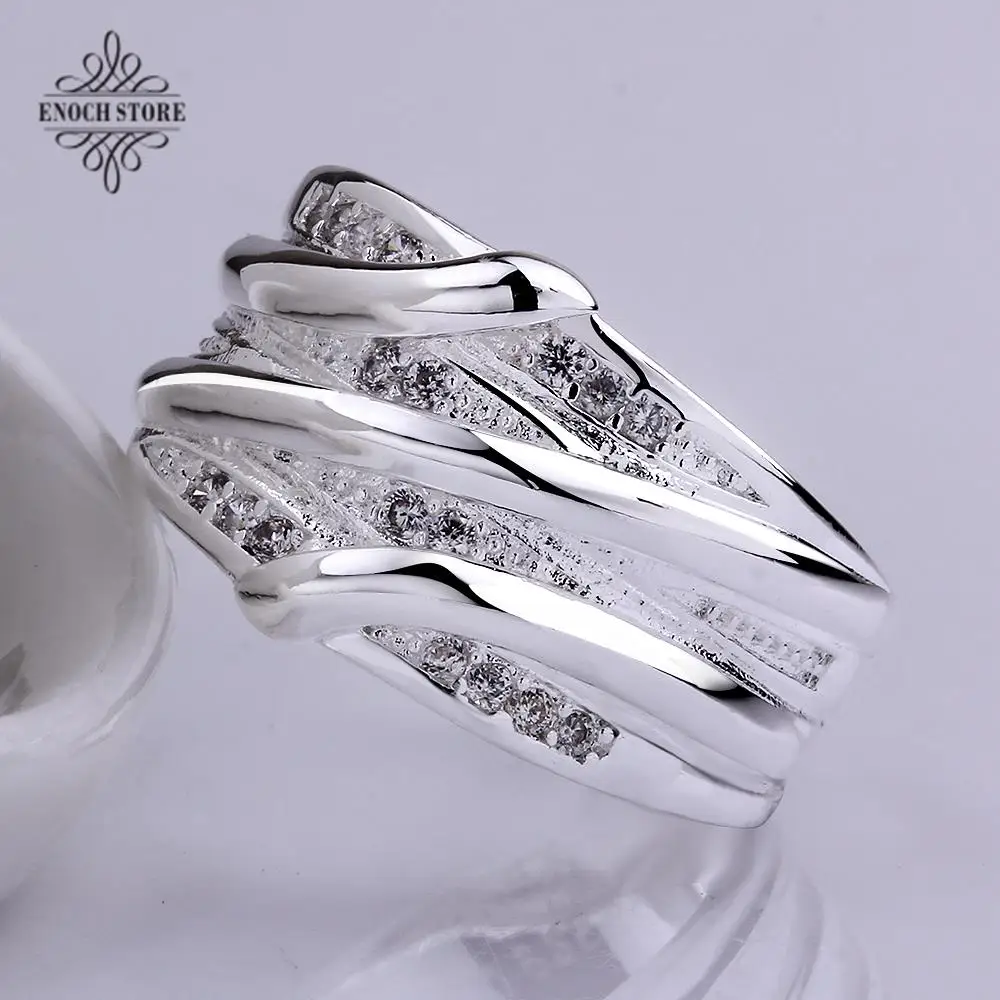 2015 Promotion Freeshipping Cubic Zirconia Women Trendy Rings For R572-8 925 Plated New Design Finger Ring Lady | Украшения и