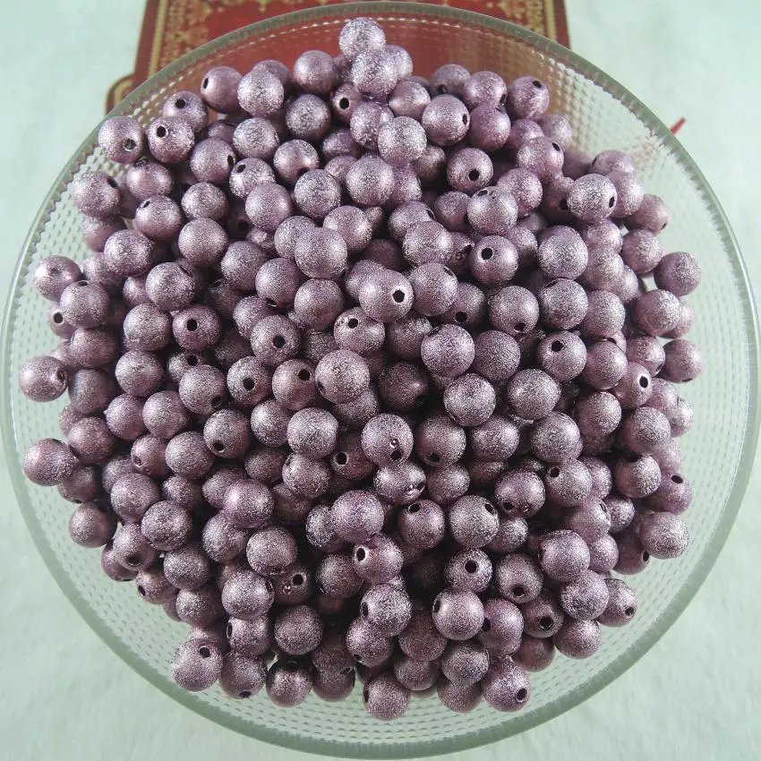 Акриловые бусины с фиолетовым покрытием Stardust Матовые Круглые россыпью насыпью
