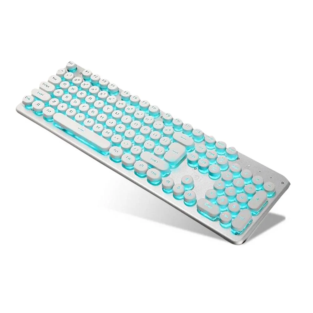 Игровая механическая клавиатура 104 клавиши RGB с подсветкой Ретро круглая