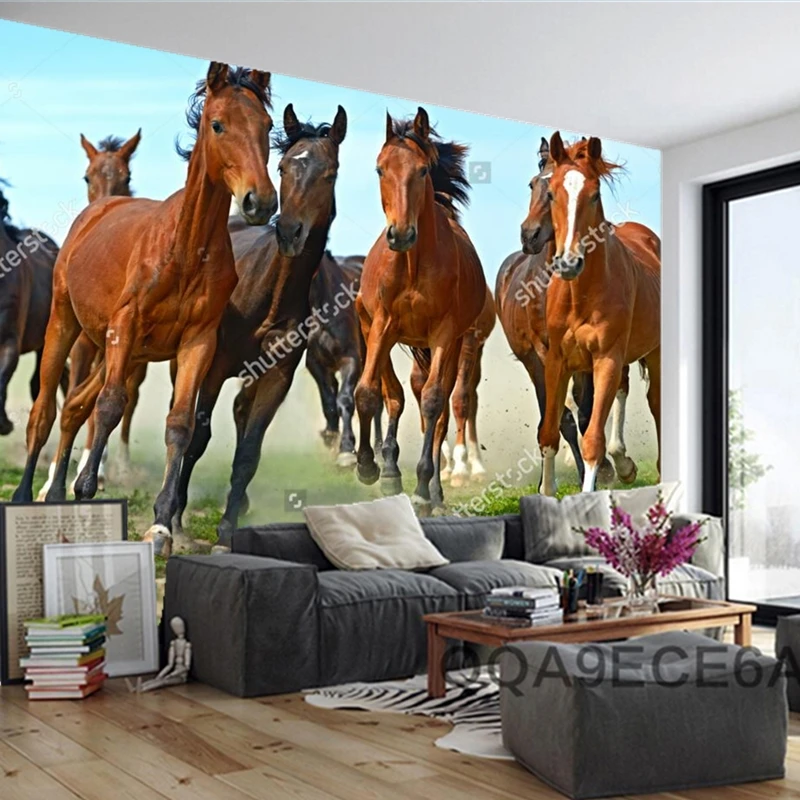 Изготовленные на заказ современные обои табун лошадь 3D фотообои для гостиная