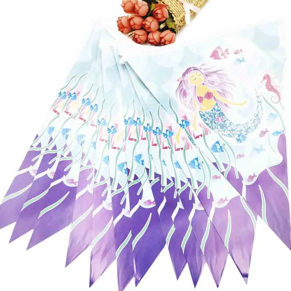 

1 шт. плакат с русалкой и флага темы вечерние для детей с днем рождения украшения вечерние принадлежности праздничные ребенка пользу флаг