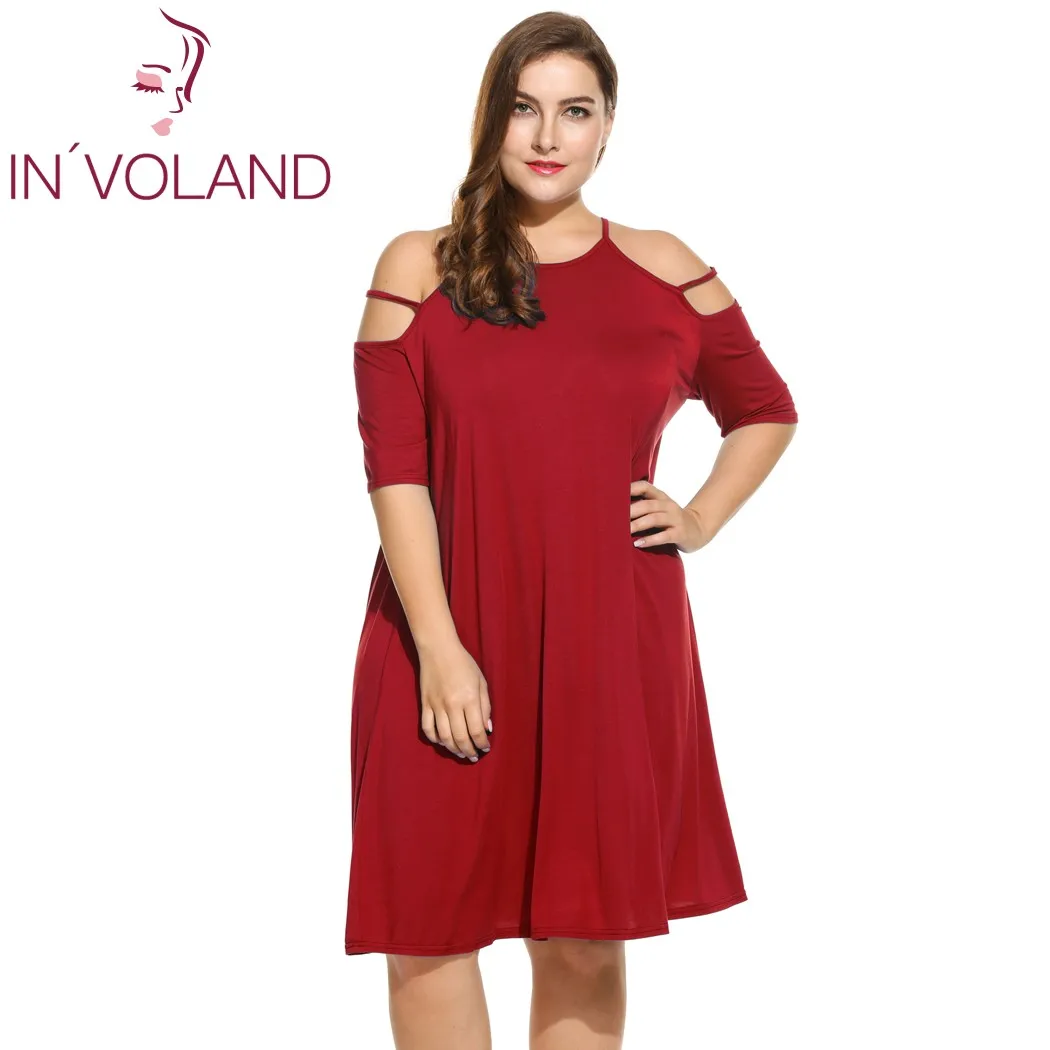IN'VOLAND женское сексуальное платье большого размера на тонких бретелях с
