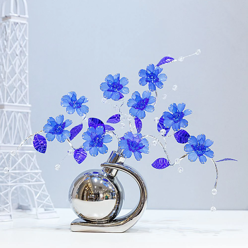Современная модная с кристаллами Цветочные украшения для дома креативная ваза