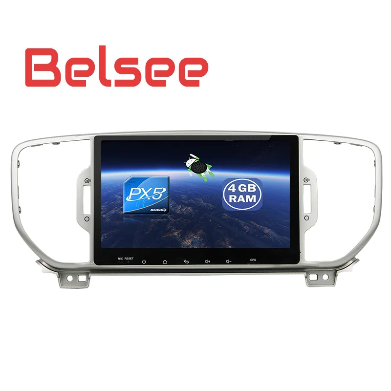 Belsee Kia Sportage Android 8 Автомобильный мультимедийный Радио стерео Поддержка Android авто Bluetooth WiFi Восьмиядерный 4 Гб ОЗУ gps навигация