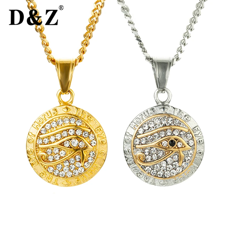 D & Z Египетский Глаз Хоруса счастливый Амулет ожерелье с подвеской Bling Crystal power Eye