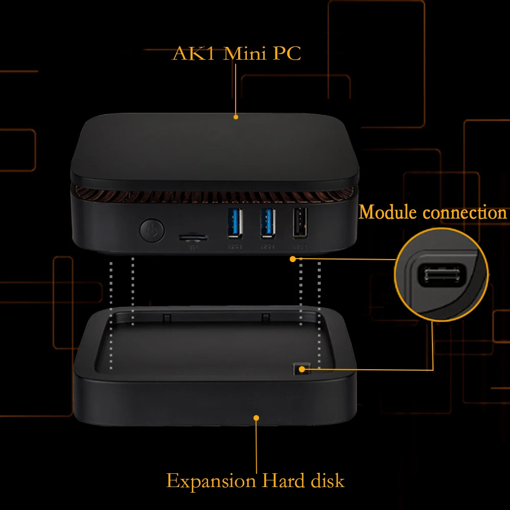 Мини ПК AK1 Intel Apoll Lake J3455 Win10 4 Гб ОЗУ 64 ПЗУ 32 ГБ EMMC USB 3 0 Wi-Fi 2 4G/5G BT Type-C 1000 LAN до ТБ |