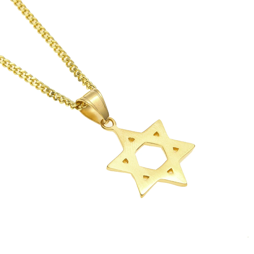 Ювелирные украшения с иудейской символикой Magen Star of David Подвеска Ожерелье для женщин и мужчин цепочка из розового золота цвет из нержавеющей стали израильское ожерелье
