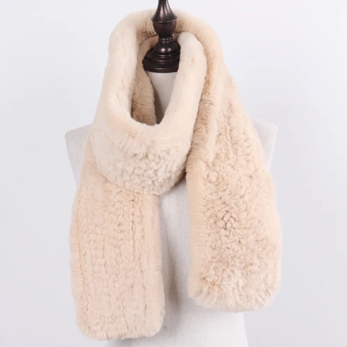 LIGHT KHAKI Женский шарф из натурального меха высокого качества, роскошные большие длинные шарфы из натурального меха кролика Рекс, толстые теплые зимние модные брендовые меховые муфельные шарфы - Цвет: LIGHT KHAKI
