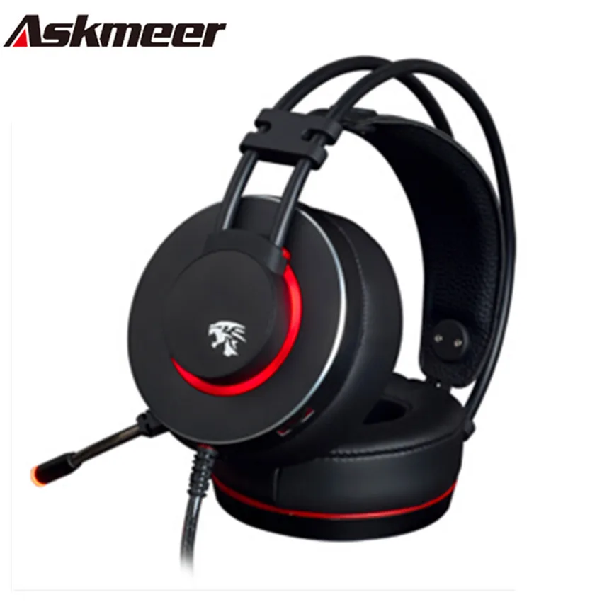 Askmeer V12 PC Gamer гарнитуры Игровые наушники USB стерео Игры гарнитура с микрофоном