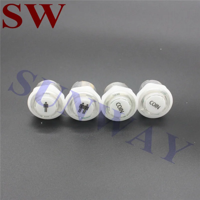 5PCS/Lot 24mm/28mm LED Illuminated Light Start buttons 1 player +2 player +coin arcade LED Push Buttons for MAME DIY arcade Kits