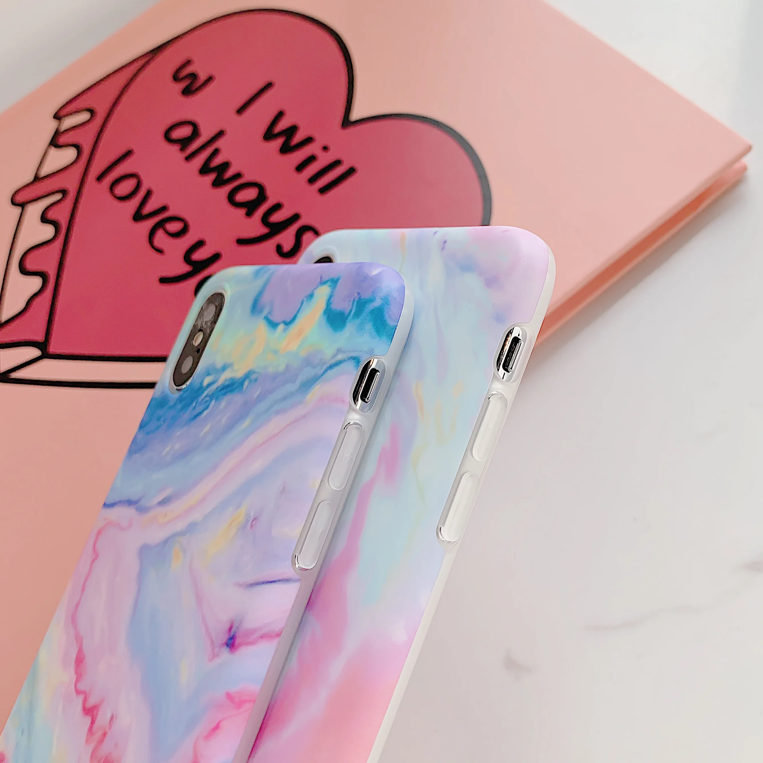 FLYKYLIN Синий Розовый художественный граффити чехол для iPhone 6 S 7 8 Plus XR X XS Max задняя
